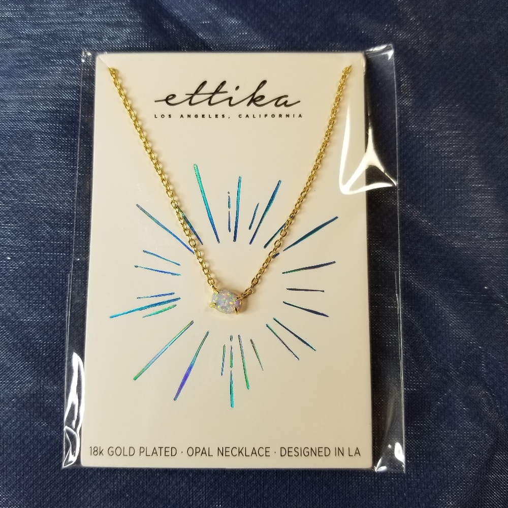 2/$30 - ettika 18k gold plated opal necklace
